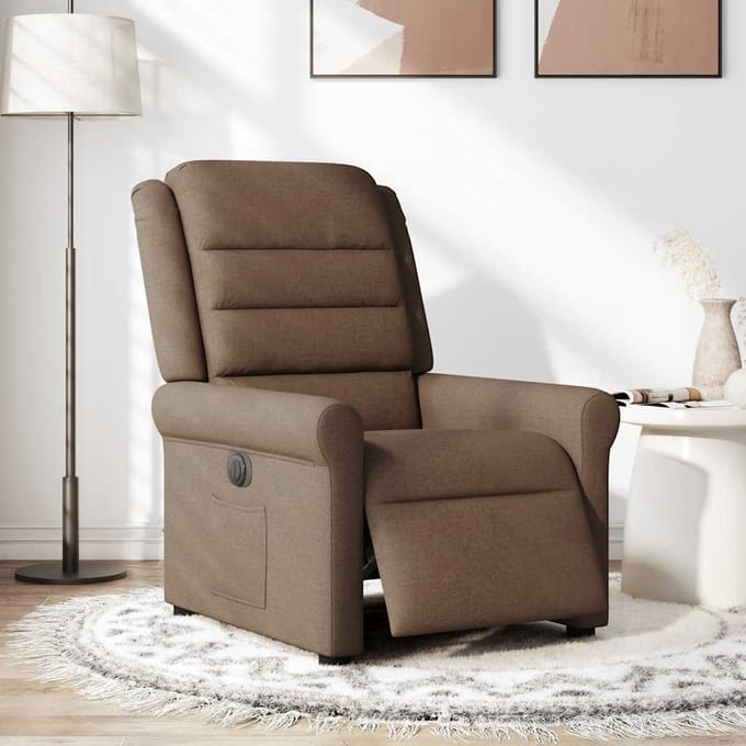 vidaXL - Fauteuil - verstelbaar - elektrisch - stof - bruin