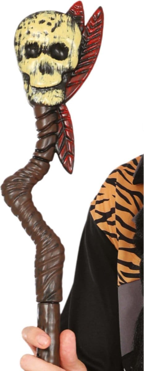 Fiestas Guirca - Voodoo staf doodshoofd - 1 meter - Halloween - Halloween accessoires - Halloween verkleden