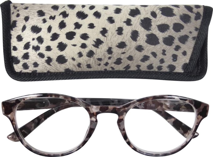 Lilly&June Leesbril Dierenprint Transparant +1 - Met Bijpassend Etui