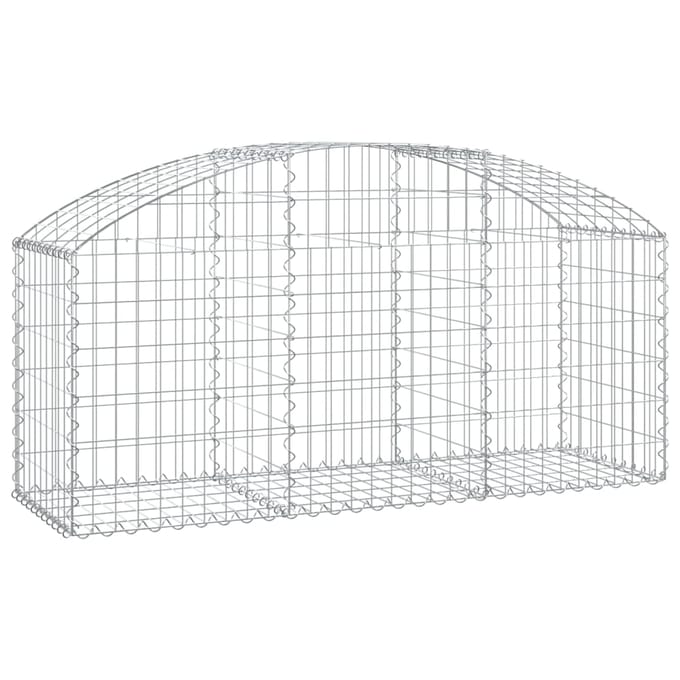 vidaXL - Schanskorf - gewelfd - 150x50x60/80 - cm - gegalvaniseerd - ijzer