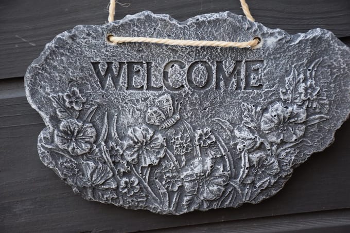 Welcome bord om op te hangen