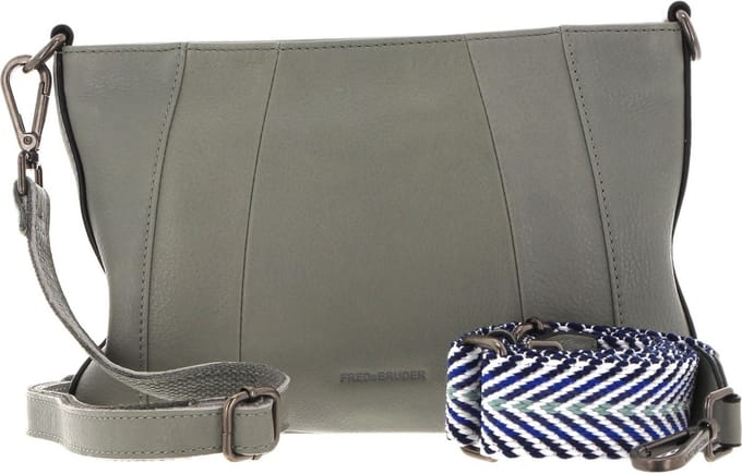 FREDsBRUDER Leren Schoudertas Brevion Crossbody Icy Sage Blauwgrijs