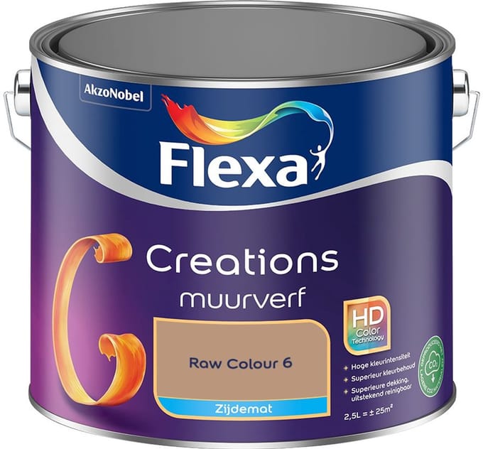Flexa - Creations Muurverf Zijdemat - Raw Colour 6 - Mengverf - 2,5 L
