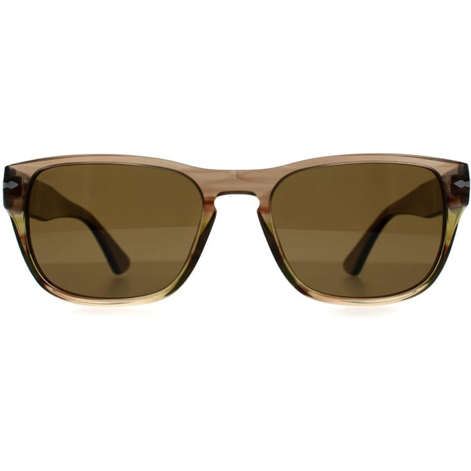 Persol PO3341S 120757 gestreept bruin groen bruin gepolariseerde zonnebril