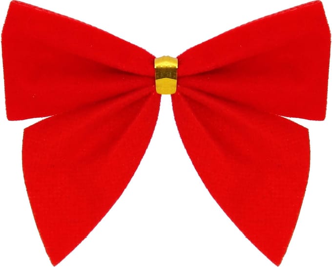 Springos Kersthanger | Kerstversiering | Kerstdecoratie Voor Binnen | Kerststrik | Rood | 8 cm | 6 Stuk