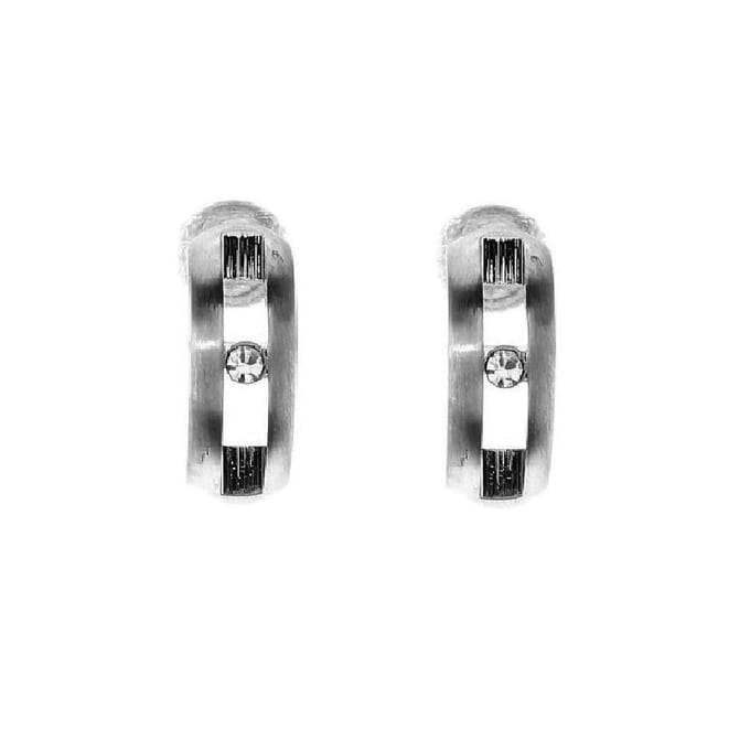 Behave - Oorbel steker zilverkleur minimalistisch glans 1 cm