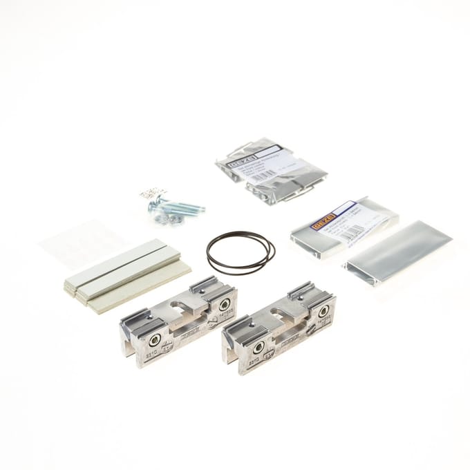 Set glasklemplaten zilverkleur EV1 30mm, voor glazen deuren