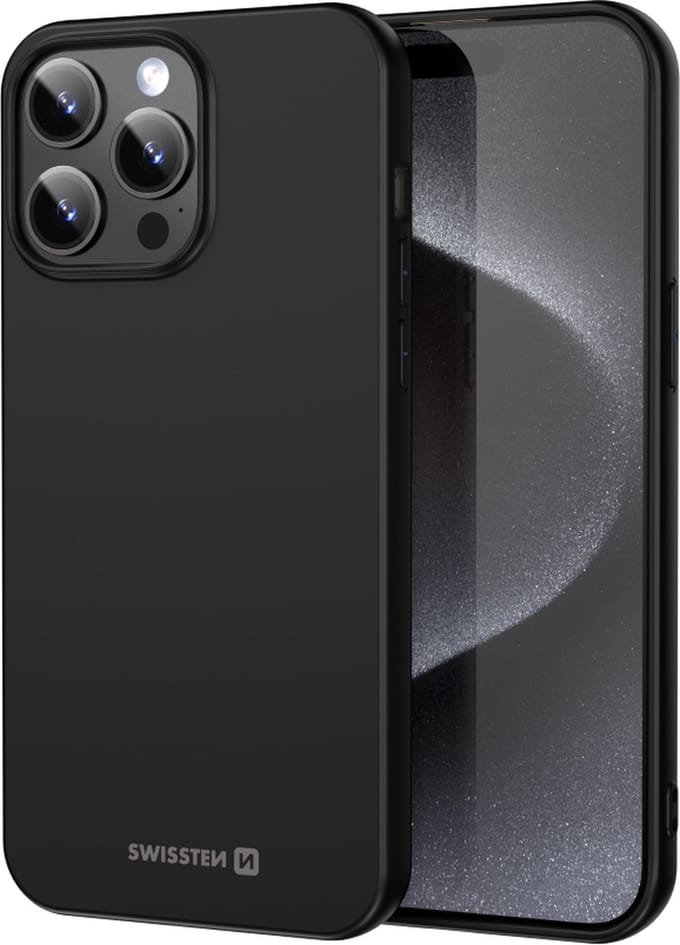 Swissten Soft Joy Hoesje - Geschikt voor iPhone 16 Pro Max - Zwart