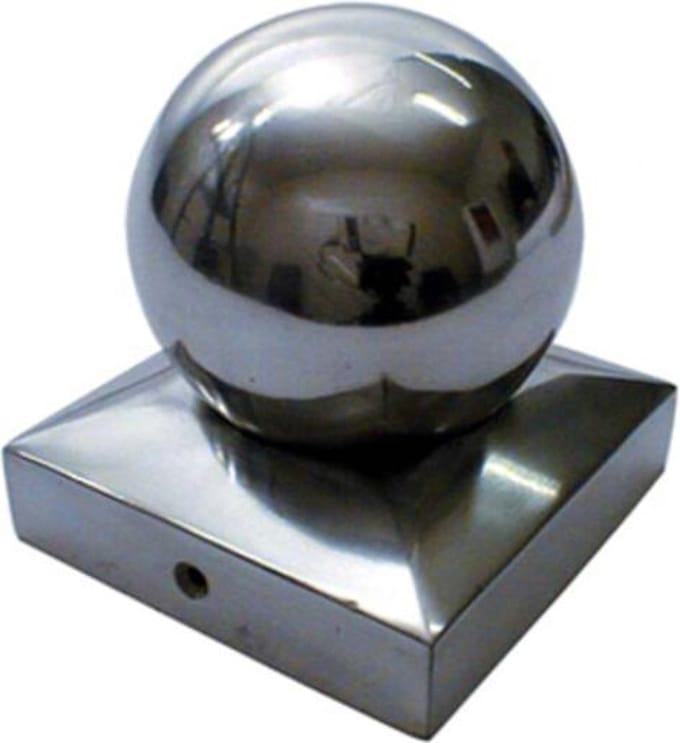 Paalafdekkap kogelmodel 71x71 mm aluminium