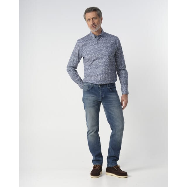 Campbell Casual Overhemd Donkerblauw Heren