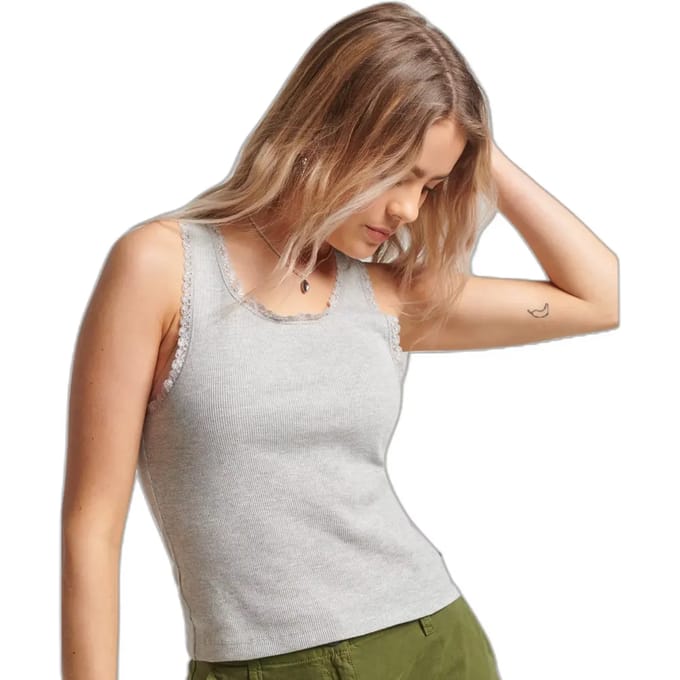 Superdry - Athletic Essentials hemdtopje met kanten rand - Dames - Vesten