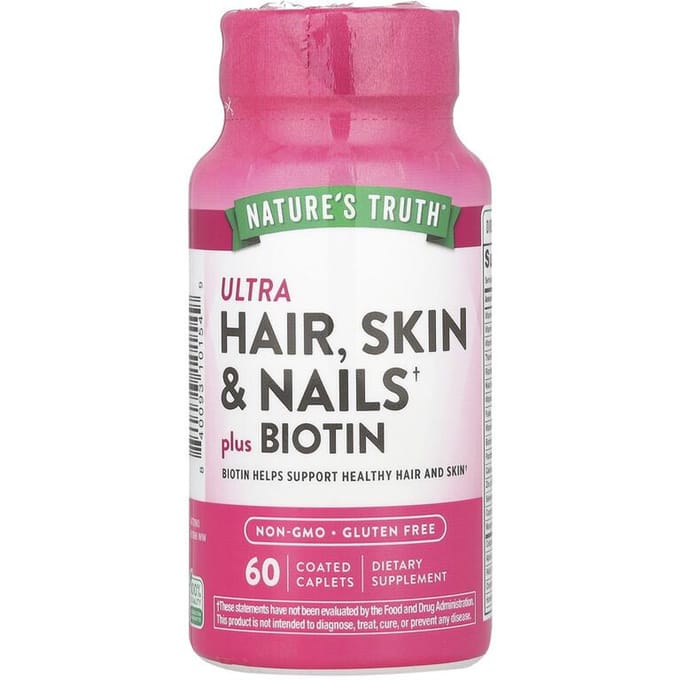 Ultra Cheveux, Peau & Ongles Plus Biotine, 60 Gélules Pelliculées