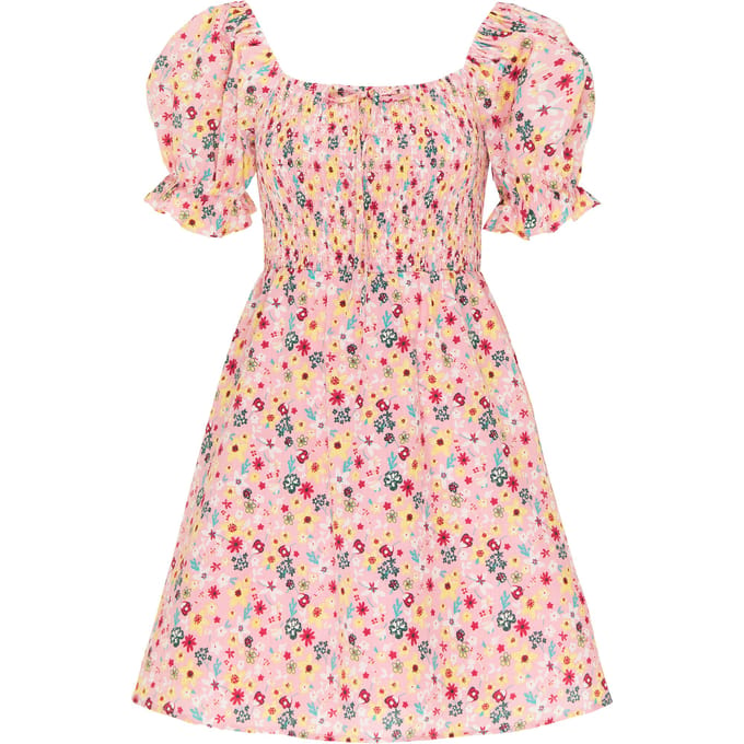 Mymo Zomerjurk Dames Roze Veelkleurig