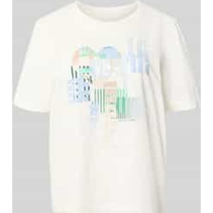 T-shirt met motiefprint en pailletten