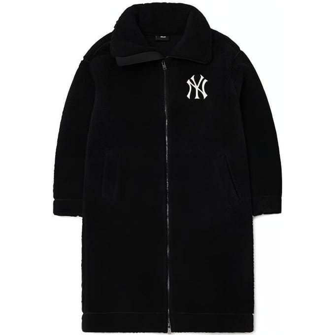 MLB AA22 Manteau Long à Col Montant et Fermeture Éclair Unisexes Noir 3AFDB0526-50BKS L white