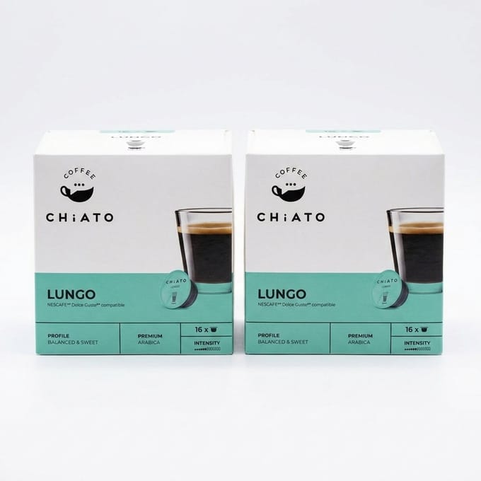CHiATO Lungo Koffiecups Voordeelverpakking - Geschikt voor Dolce Gusto® - 32 stuks (2 x 16 capsules)