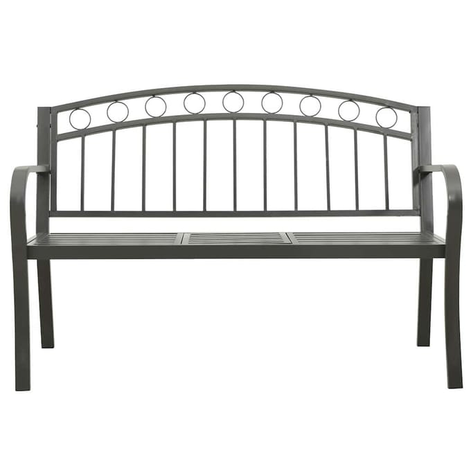vidaXL - Tuinbank - met - tafel - 120 - cm - staal - grijs
