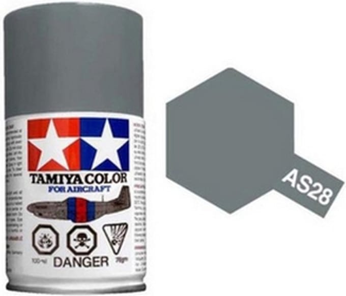 Tamiya Hobbyverf Acrylverf - AS-28 Medium Ghost Grijs - Matt - Acryl Spray - Verf spuitbus - 100 ml