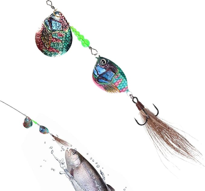 Spinner Kunstaas - Zinkende Spinnerbaits - Baars Vissen - Lange Afstand Werpen - 11 cm - Meerdere Kleuren