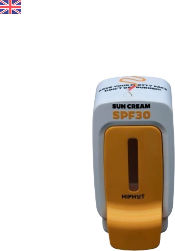 HIPHOT Zonnebrandcrème Dispenser 500ml Engelse opdruk geschikt voor Factor 30
