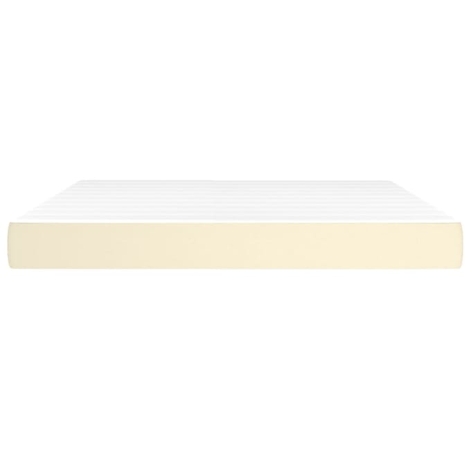 vidaXL - Pocketveringmatras - medium - 180x200x20 - cm - kunstleer - crèmekleurig