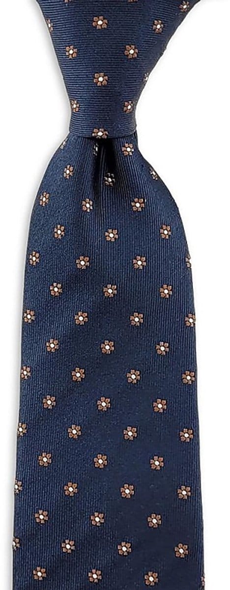 Sir Redman - Stropdassen - stropdas Dolce Margherita - marineblauw / bruin / wit