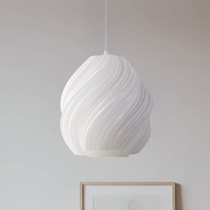 Lindby - hanglamp - 1licht - polyethyleentereftalaat - H: 30 cm - E27 - wit