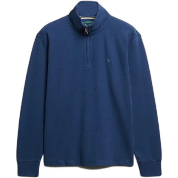 Superdry Rib Half Rits Trui Blauw XL Man