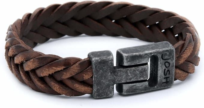 Josh Heren Armband Leer  -  BruinZwart