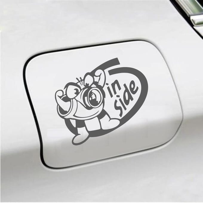 Bumpersticker - Turbo Inside - 12 X 15 - Antraciet