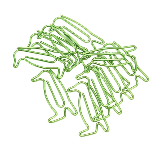 100 Stuks Paperclips Schattig Uniek Pinguïnvorm Elektroplating Proces Lichtgewicht Draagbaar Metaal beige