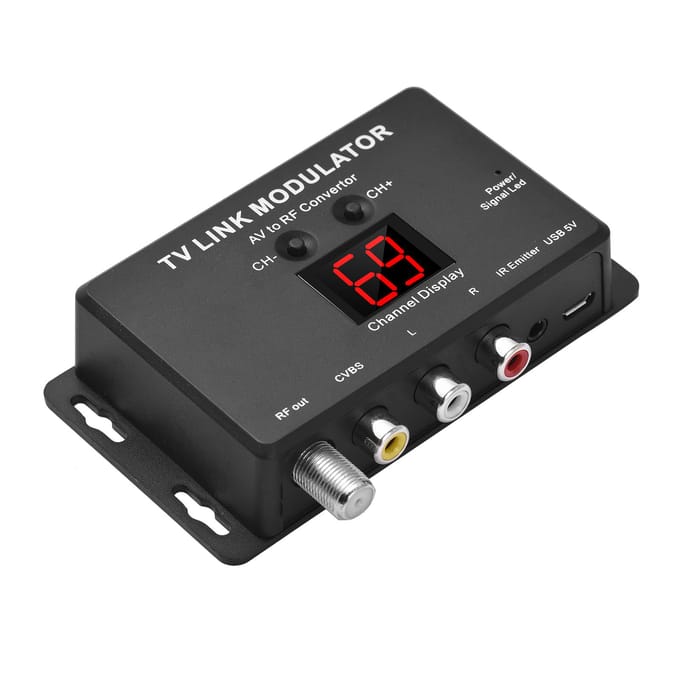 Modulateur TV LINK TM80, convertisseur AV vers RF noir