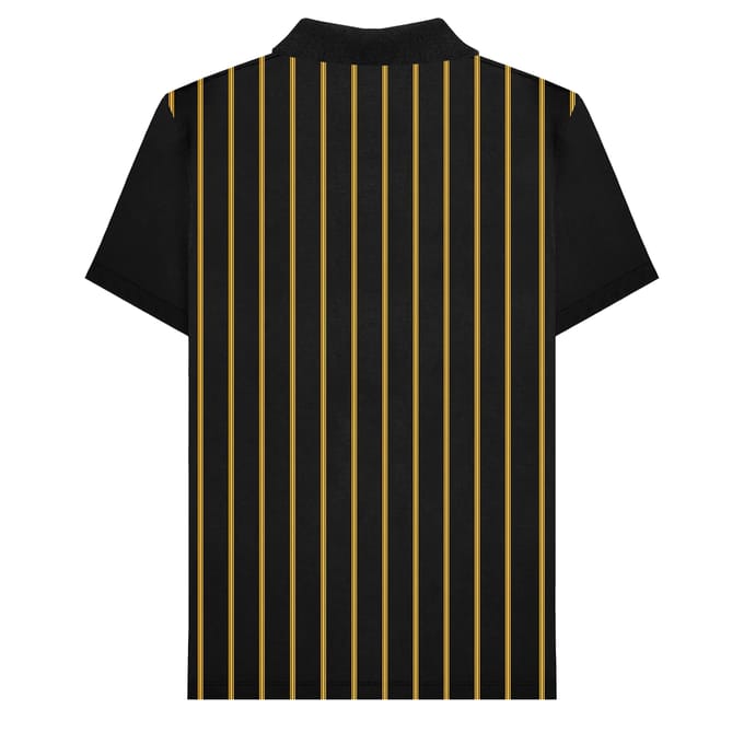 Lambretta Heren Pinstripe Poloshirt (Zwart/Goud)