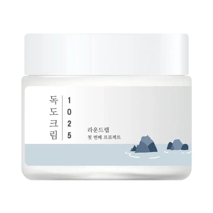 ROUND LAB 1025 Dokdo Crème 80ml Hydraterende Barrière Moisturizer white