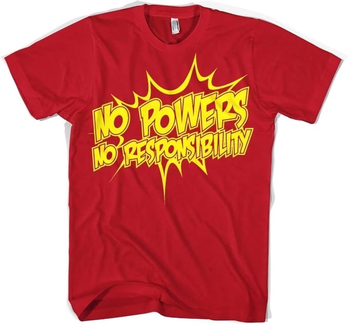 Hybris No Powers No Responsibility T-shirt rood