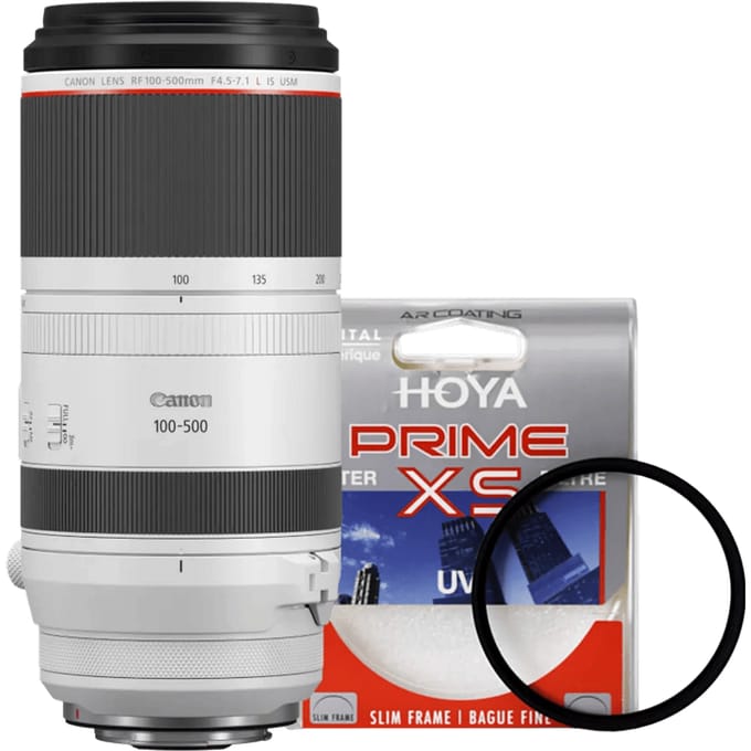 Canon RF 100-500mm f/4.5-7.1L IS USM + Hoya UV Filter