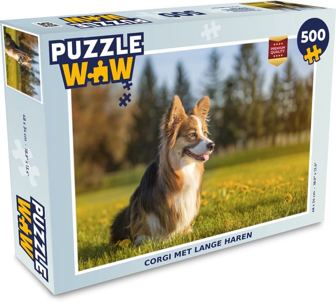 Puzzel Corgi met lange haren - Legpuzzel - Puzzel 500 stukjes