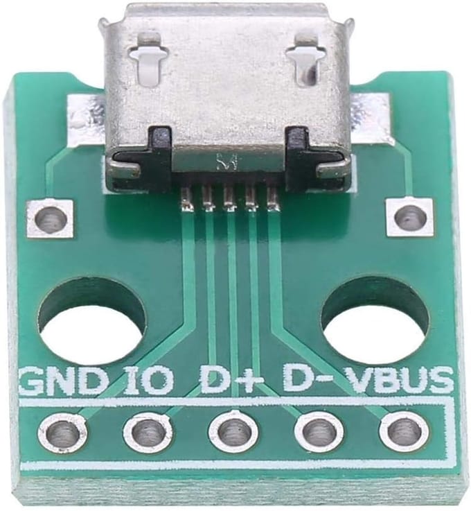 Micro USB naar Dip Adapter Kaart, Set van 10, 5-Pole, 2.54 mm Pitch, Geschikt voor Elektronica en DIY Projecten
