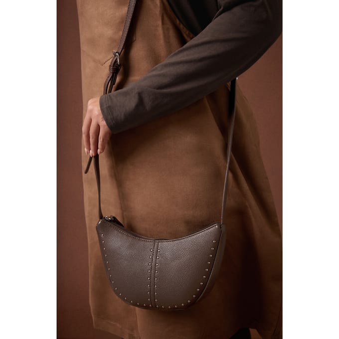 Yours Bruine Crossbodytas Met Studssize One Size