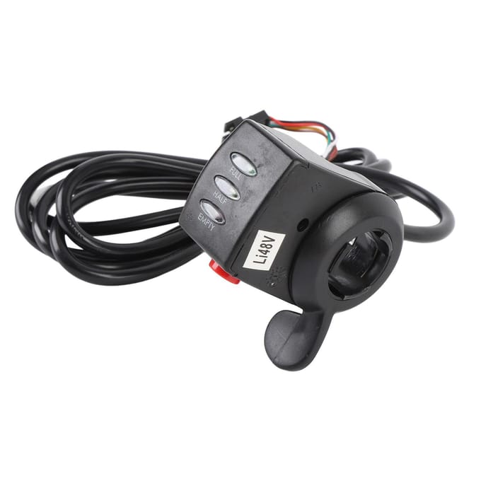 Elektrische Duimgas Snelheidsregelaar 48V 15DX Vingergas Accelerator met Vermogensindicator black