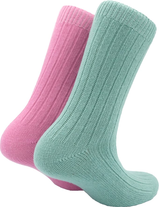 The Sockmaker sokken dames 36-41 - 2-pack Cashmere - duurzaam - Blue and Pink