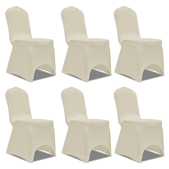 vidaXL - Stoelhoes - Stretch - Crème - (6 - stuks)