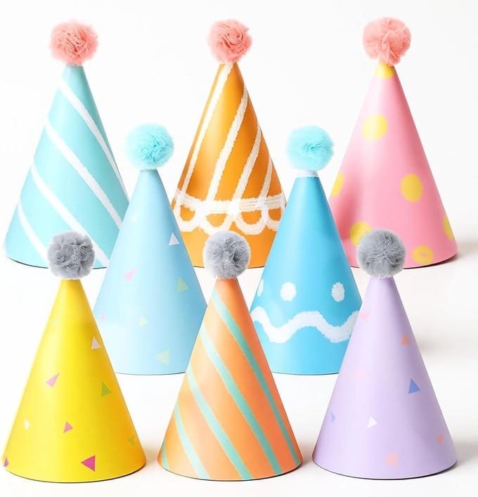 Feesthoedjes Set - Mini Hoedjes - Feestversiering - 8 Delige Set - 295 x 165 cm - Veelkleurig