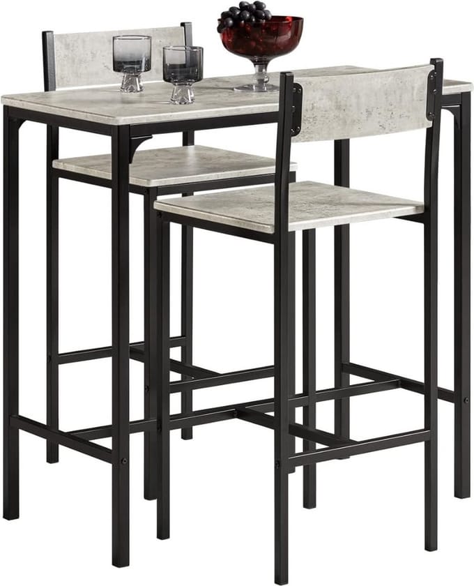 DD Bartafel met Barstoelen - Bartafel Keuken - Bartafel Buiten - Inclusief 2 Stoelen