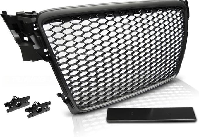 Grill geschikt voor AUDI A4 B8 08-11 ZWART RS-STIJL