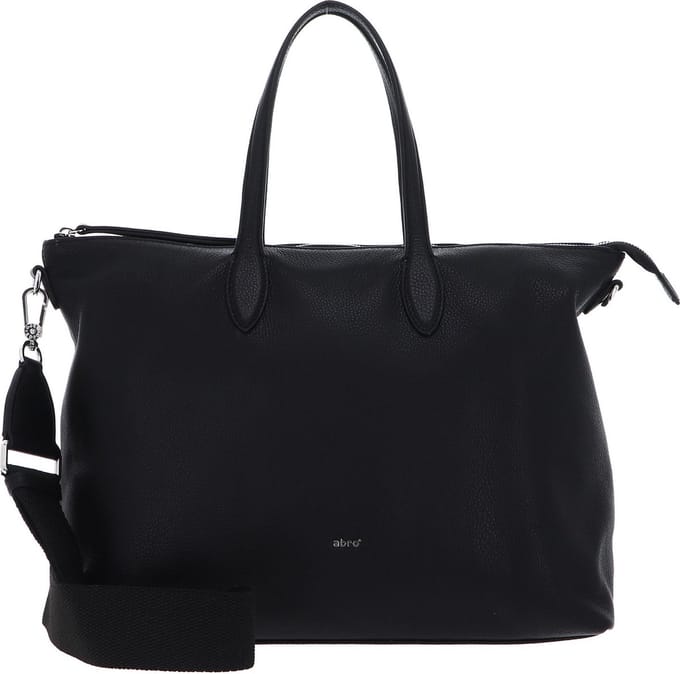 abro Leren Schoudertas Handtas Leather Dalia Shopper Clivia Black / Nickel Zwart
