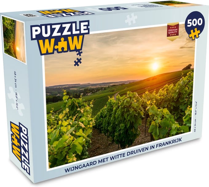 Puzzel Wijngaard met witte druiven in Frankrijk - Legpuzzel - Puzzel 500 stukjes