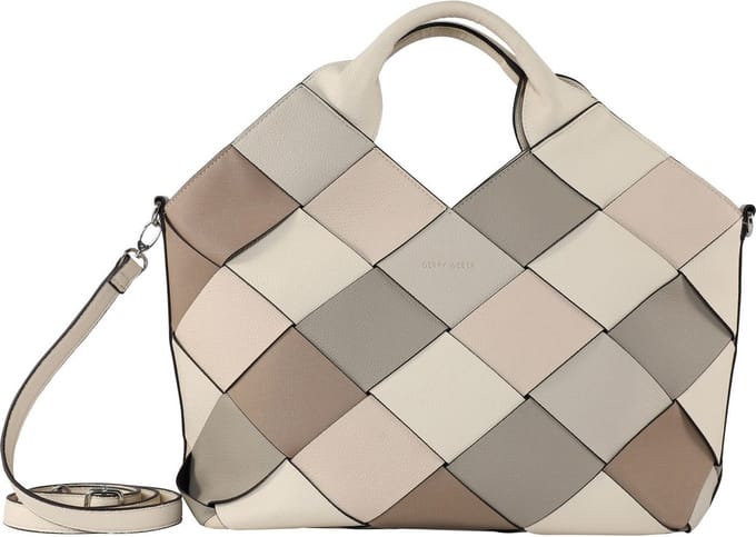 GERRY WEBER handtas schoudertas Checker Handbag LHZ Cream-White veelkleurig beige