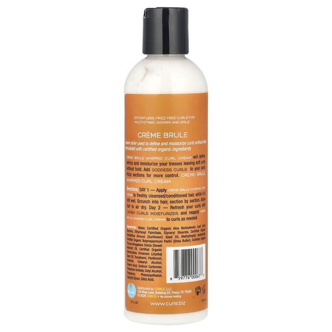 Boucles, Crème fouettée pour boucles, Crème brûlée, 8 fl oz (240ml) white