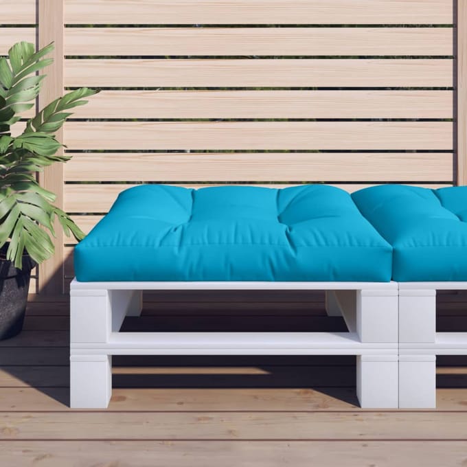 vidaXL - Palletkussen - 80x80x12 - cm - stof - blauw